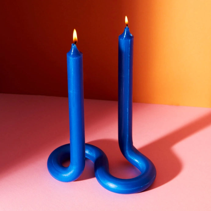 Twist Candle Sticks By Lex Pott - Royal Blue