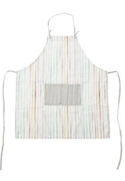 Polyester Cotton Apron - Pink, Grey, & Green