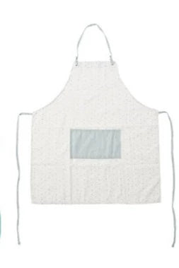 Polyester Cotton Apron - Pink, Grey, & Green