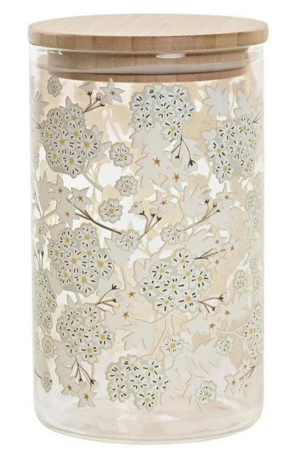 Bamboo Borosilicate Bottle 1000ml - Flowers