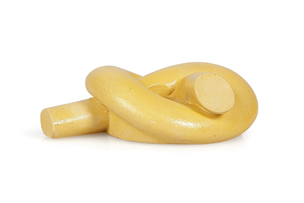 Aesthetic Style Knot Concrete Candle Holder - Mustard Yellow