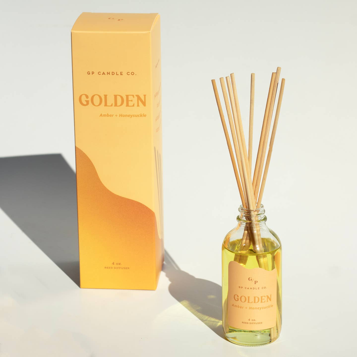 4oz Hue Reed Diffuser - Golden (Amber + Honeysuckle)