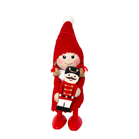 Girl Tomte with Nutcracker Ornament