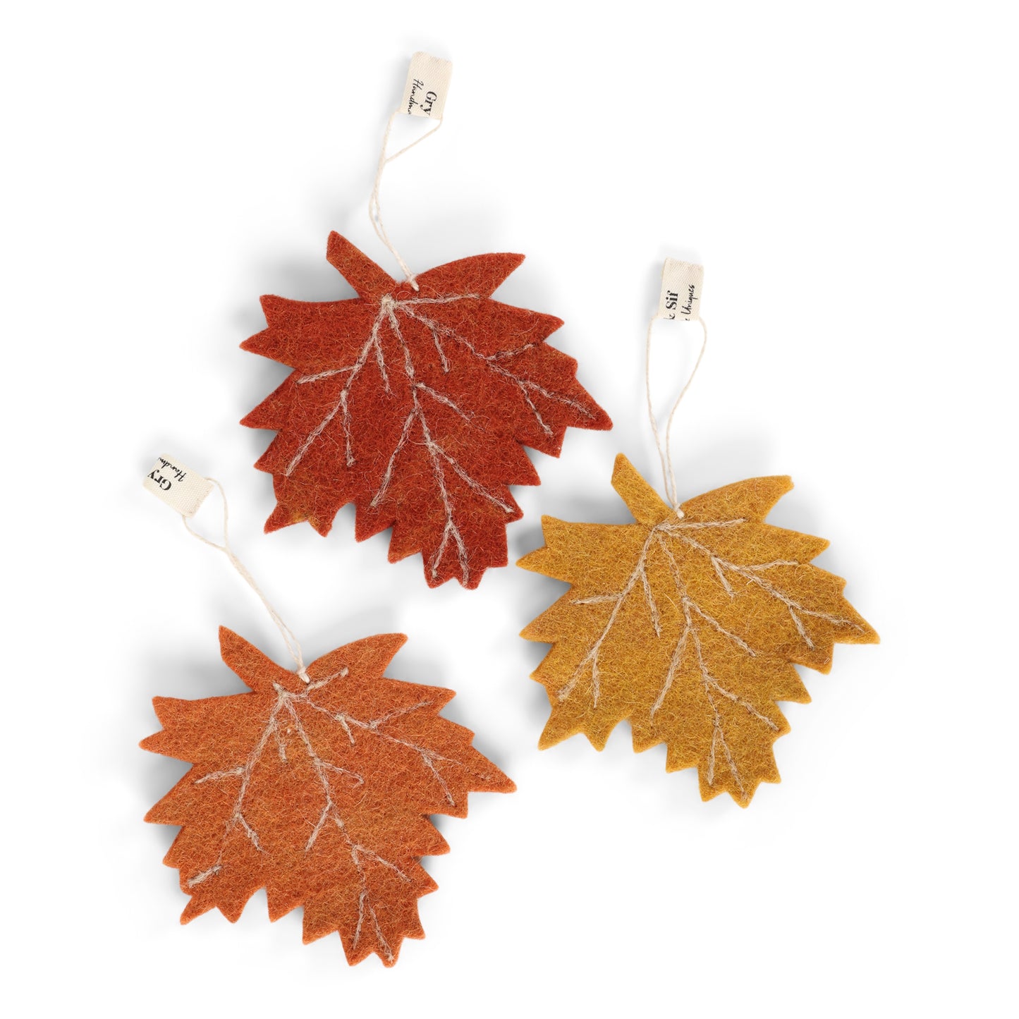Felt Maple Leaves Ornament - Set of 3
