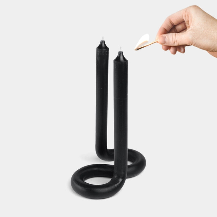 Twist Candle Sticks By Lex Pott - Black