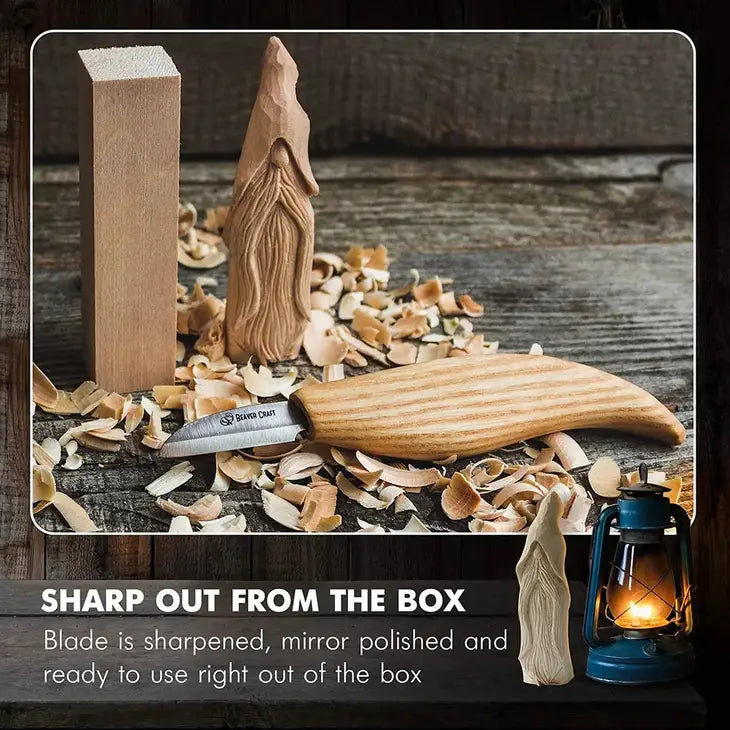 BeaverCraft DIY03 - Wizard Carving Kit - Complete Starter Whittling Kit