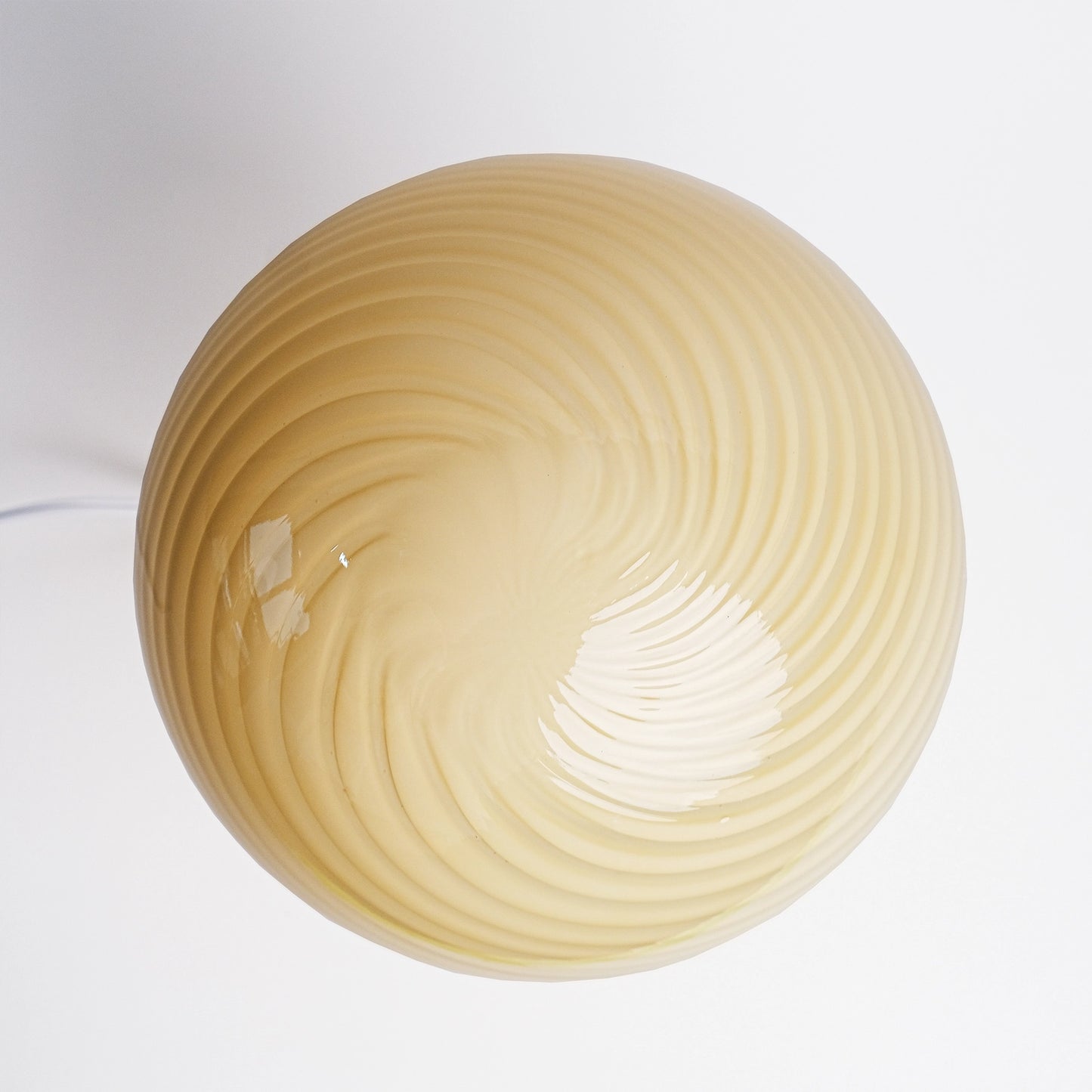 Large Glass Mushroom Lamp - Cream Close Top