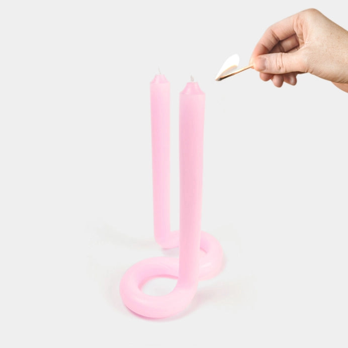 Twist Candle Sticks By Lex Pott - Light Pink