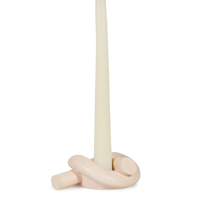 Aesthetic Style Knot Concrete Candle Holder - Blush