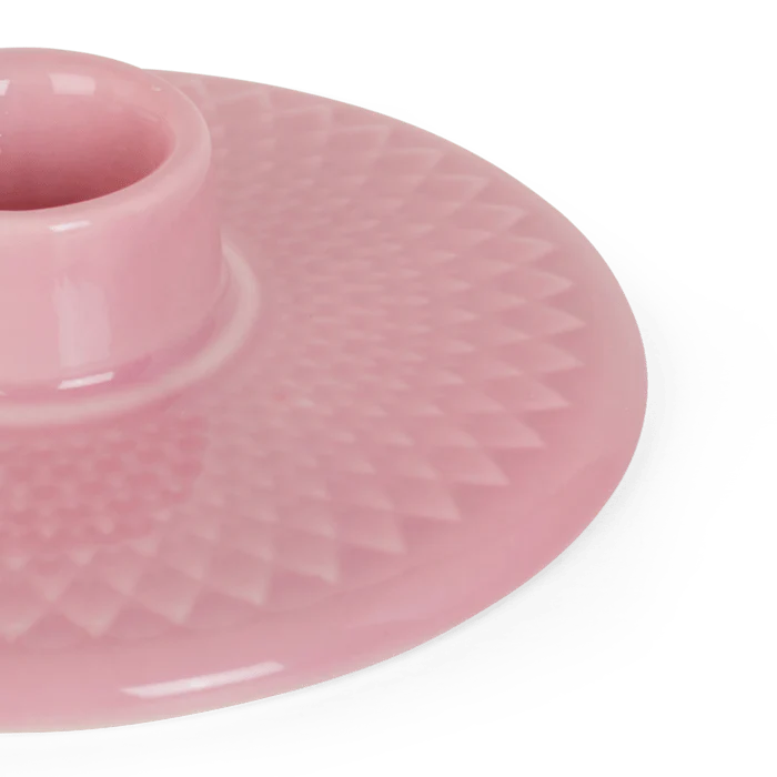 Lyngby Porcelain Rhombe Color Candleholder - Rose