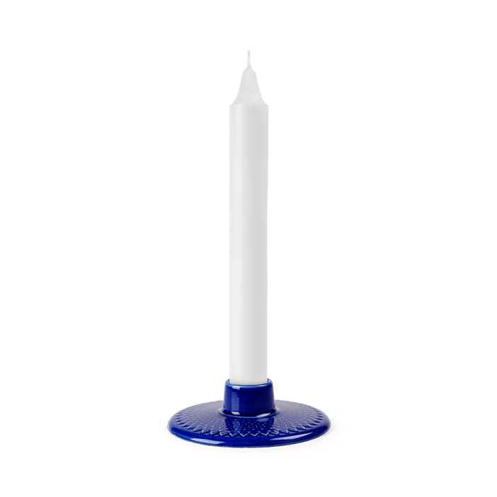 Lyngby Porcelain Rhombe Color Candleholder - Dark Blue