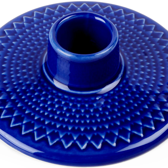 Lyngby Porcelain Rhombe Color Candleholder - Dark Blue