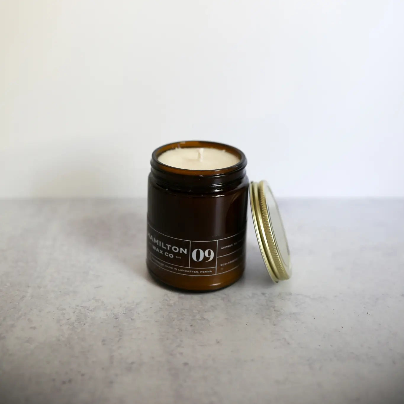 Hamilton Wax Co. Amber Glass Jar - 09 Best Coast Scented Candle