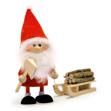 Boy Tomte with Firewood Sled Ornament