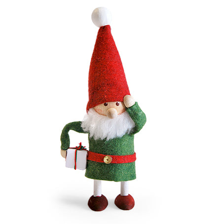 Boy Tomte with Present Ornament
