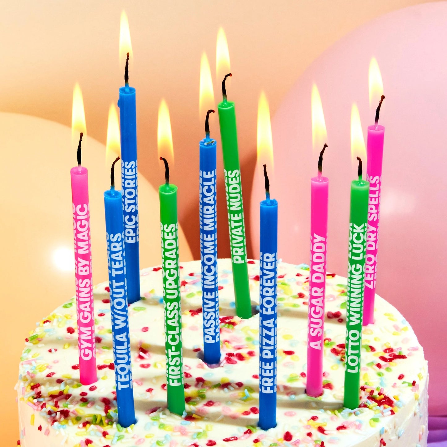 Wishing You: Cheeky Edition - Long Birthday Candles