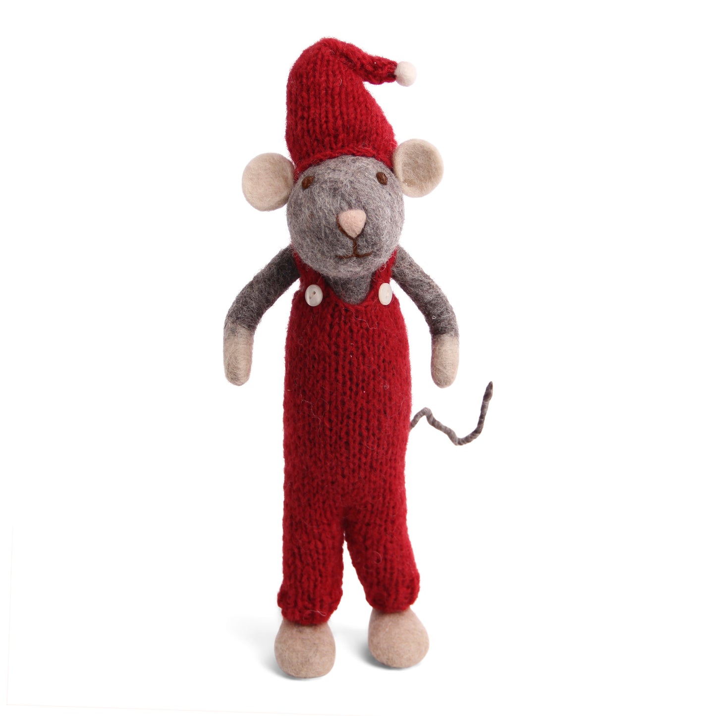 Felt X-Large Grey Mouse with Red Pants