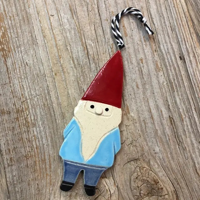 Handmade Ceramic Gnome Ornament