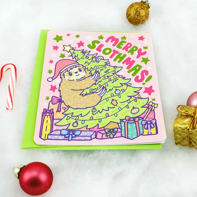 Greeting Cards - Merry Slothmas