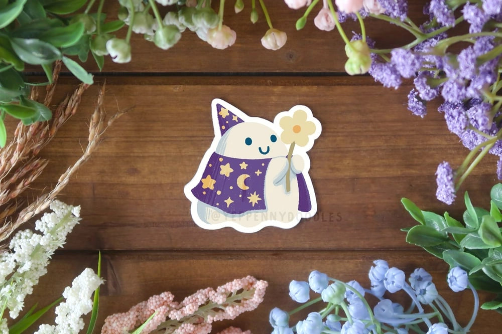 Wizard Ghost Flower Sticker