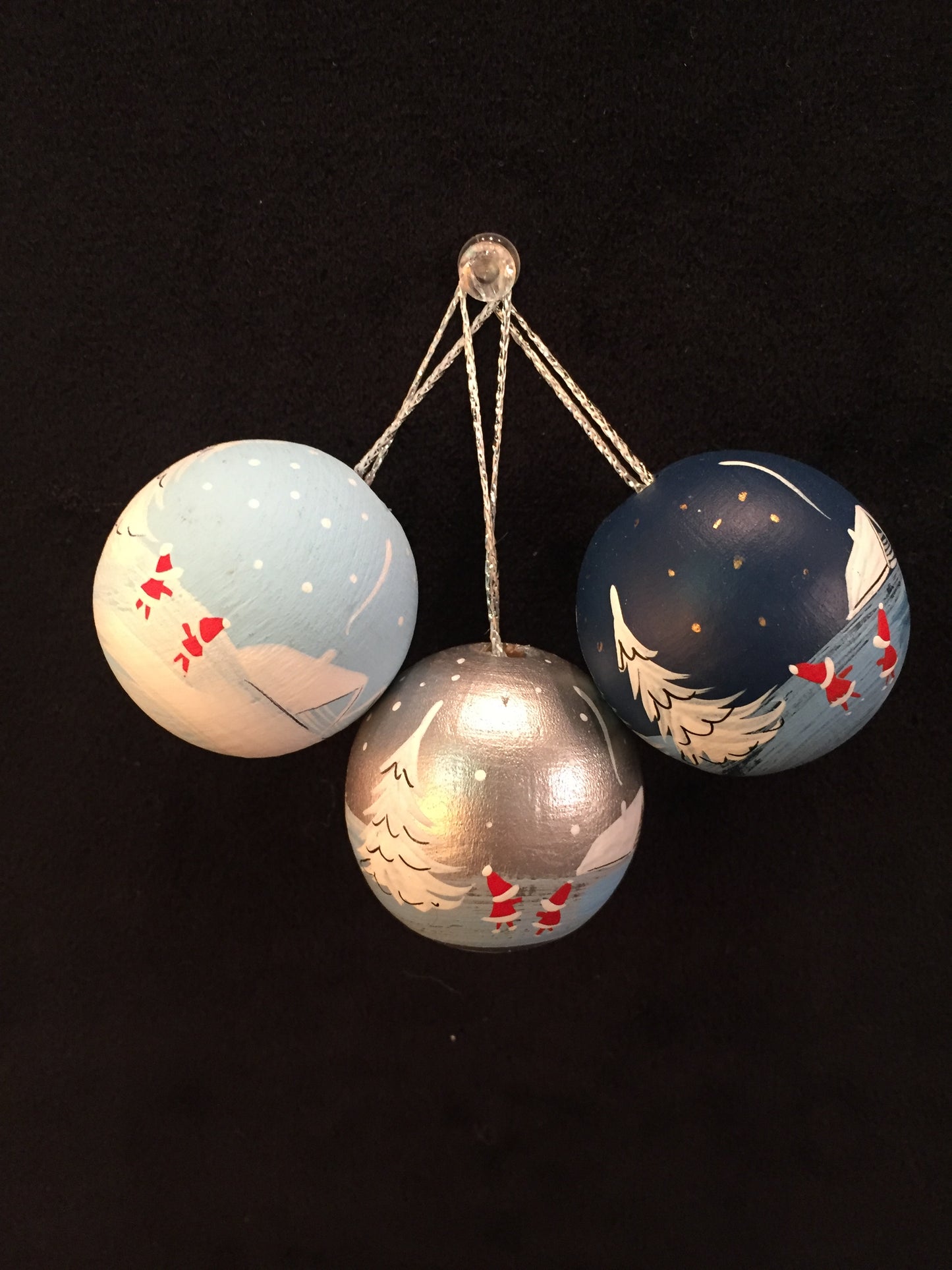 Handpainted Winter Scene Ball Ornament