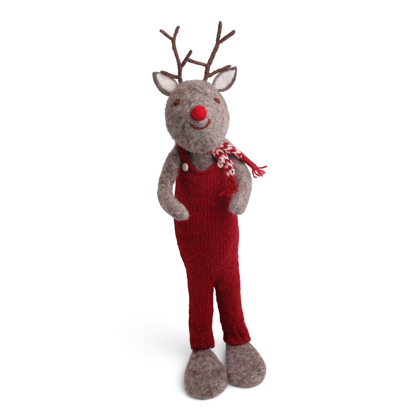 Felt X-Large Grey Rudolf with Red Pants