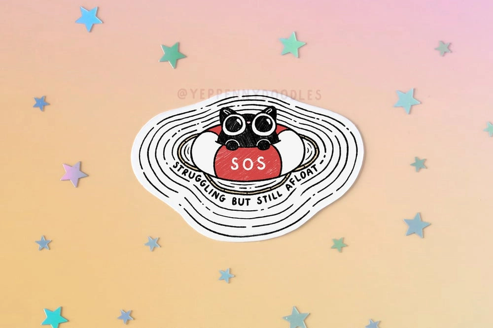 SOS Cat Sticker