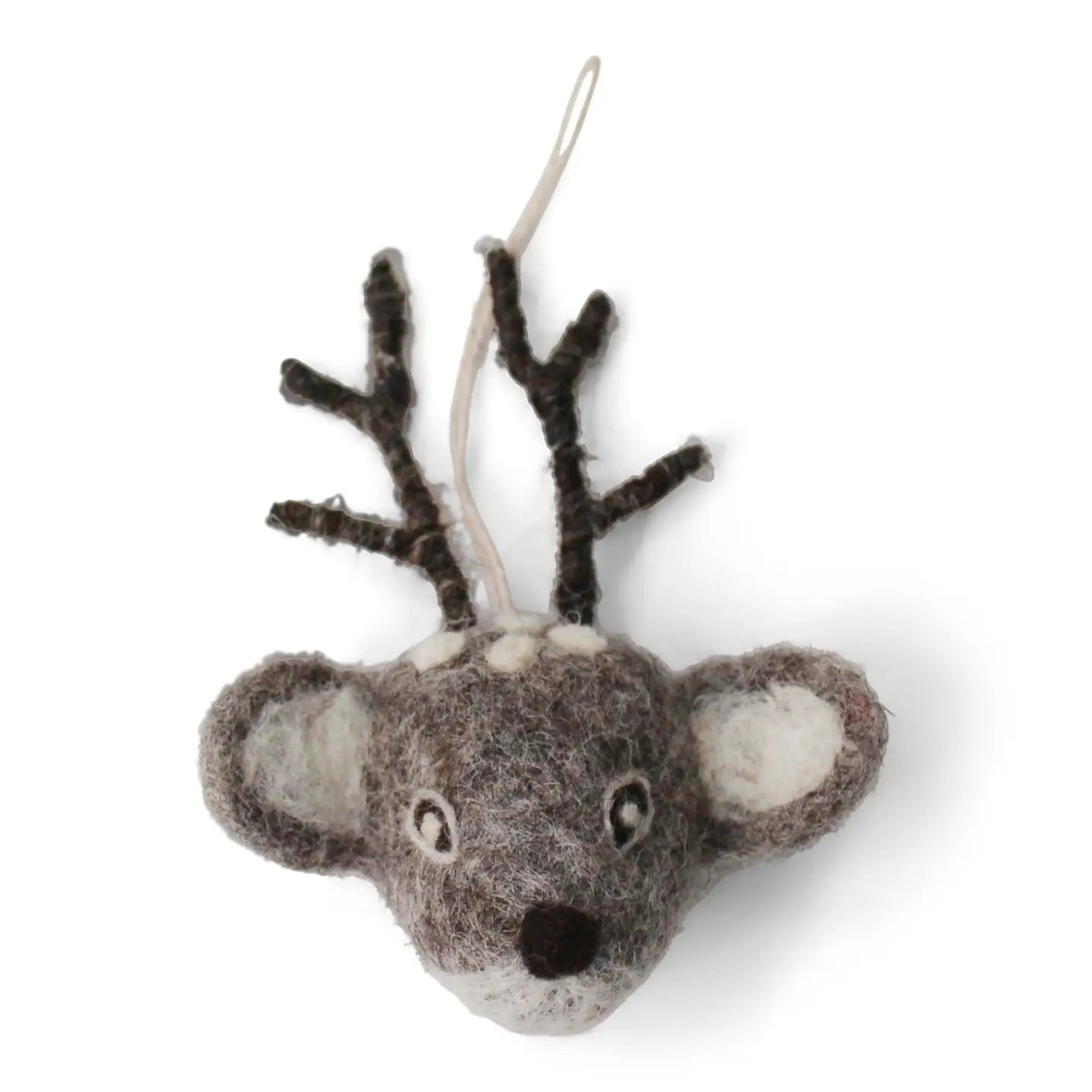 Felt Bambi Ornament - Grey