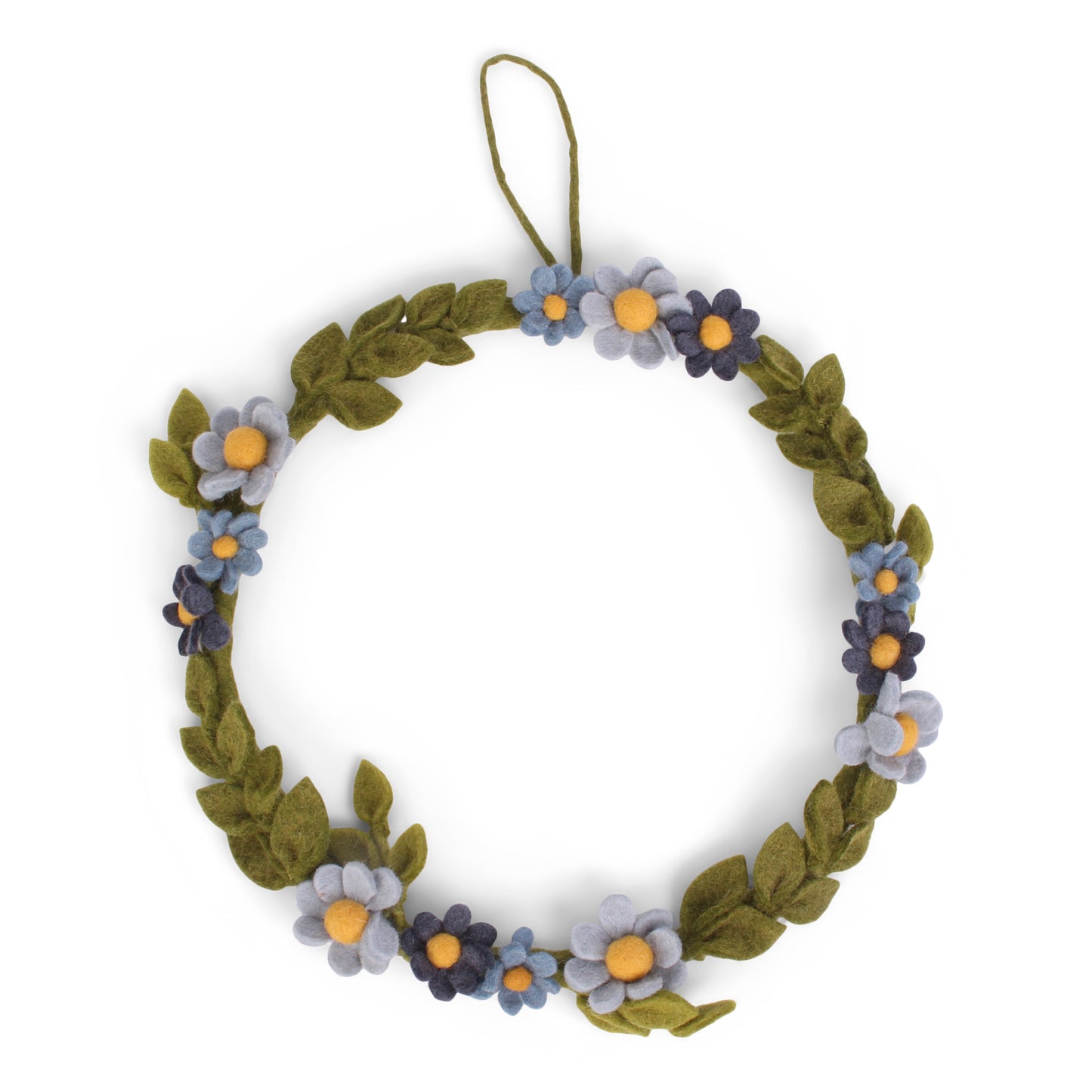 Felt Anemone Wreath - Blue