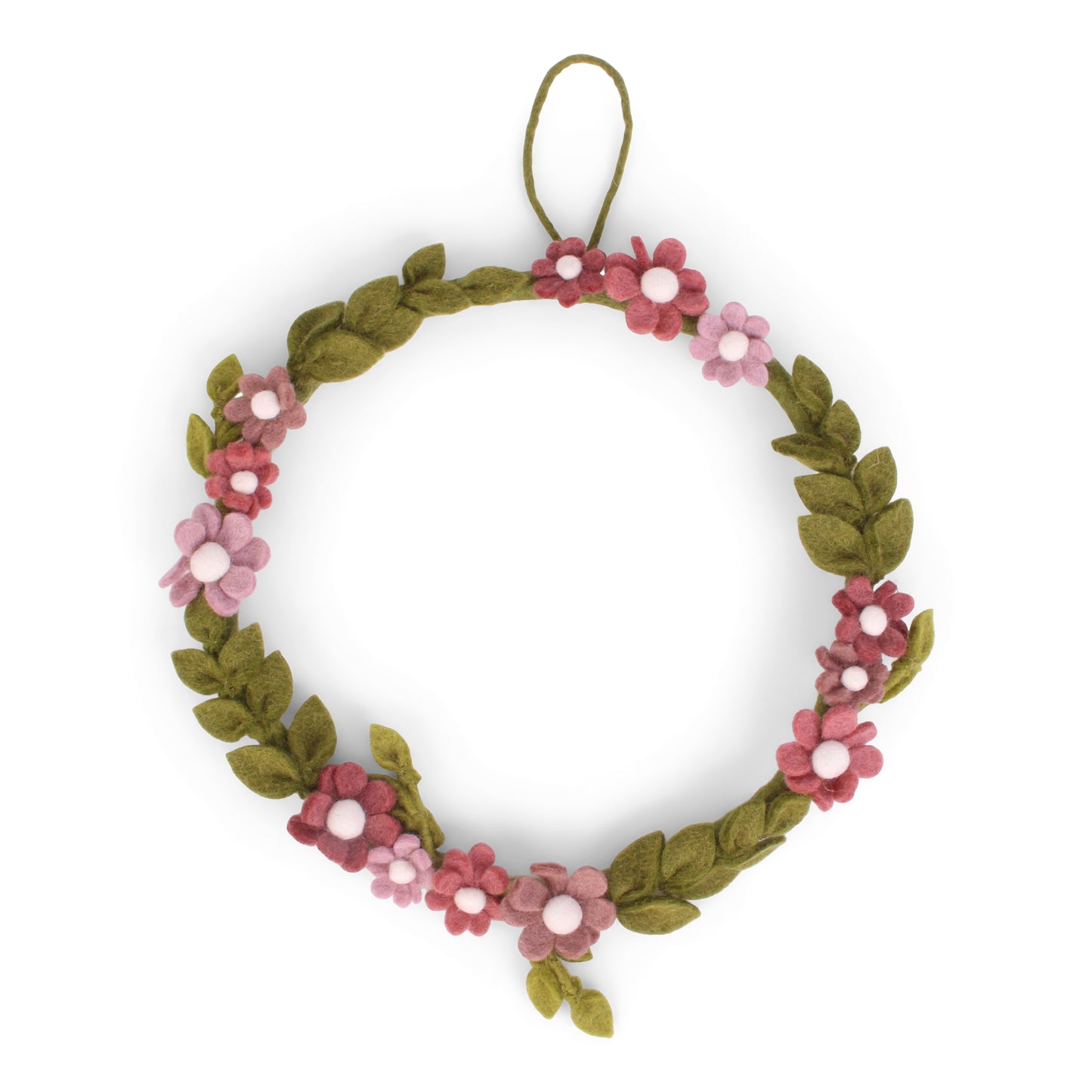 Felt Anemone Wreath - Dusty Rose