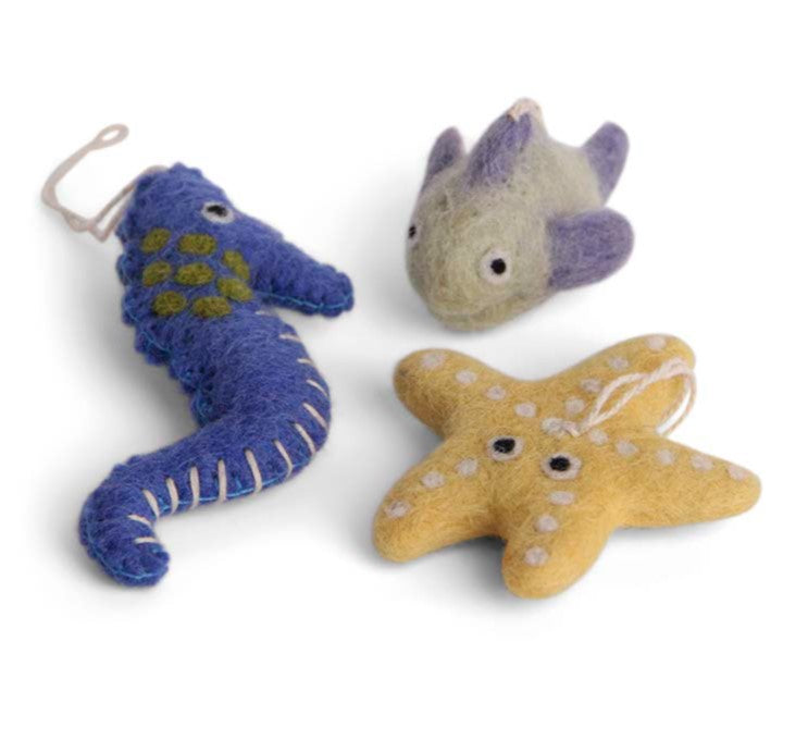 Felt Sea Set Ornament - Blue/Yellow
