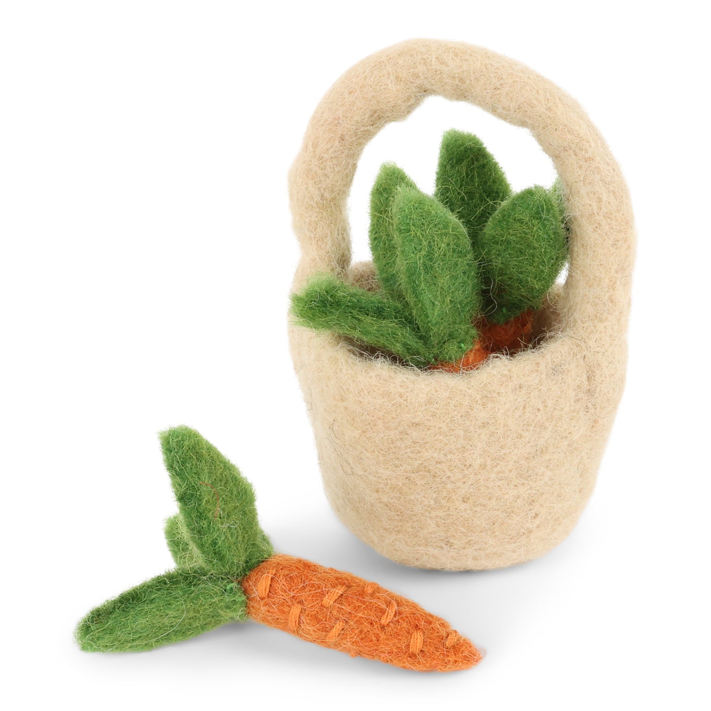 Felt Bucket with 3 Carrots