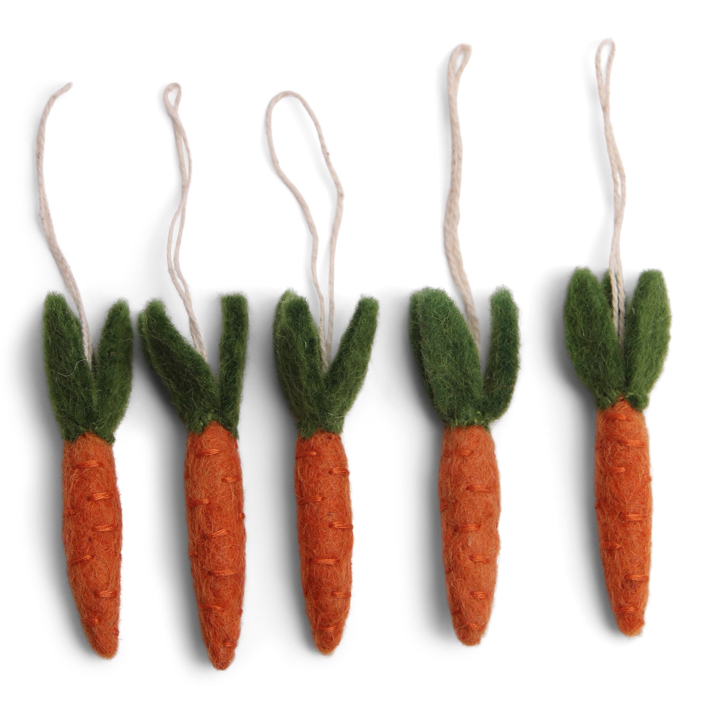 Felt Carrot Ornament, Set of 5