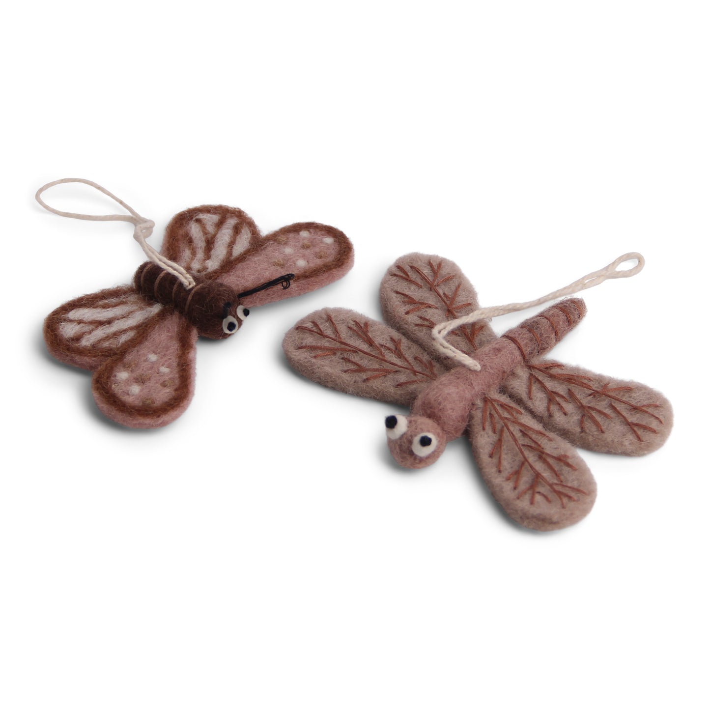 Felt Butterfly & Dragonfly Ornaments, Lavender, Set of 2