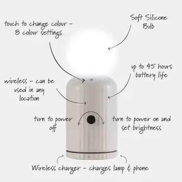 Wireless Lamp and Charger – White
