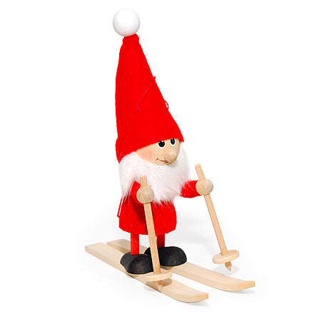 Boy Tomte on Skis Ornament