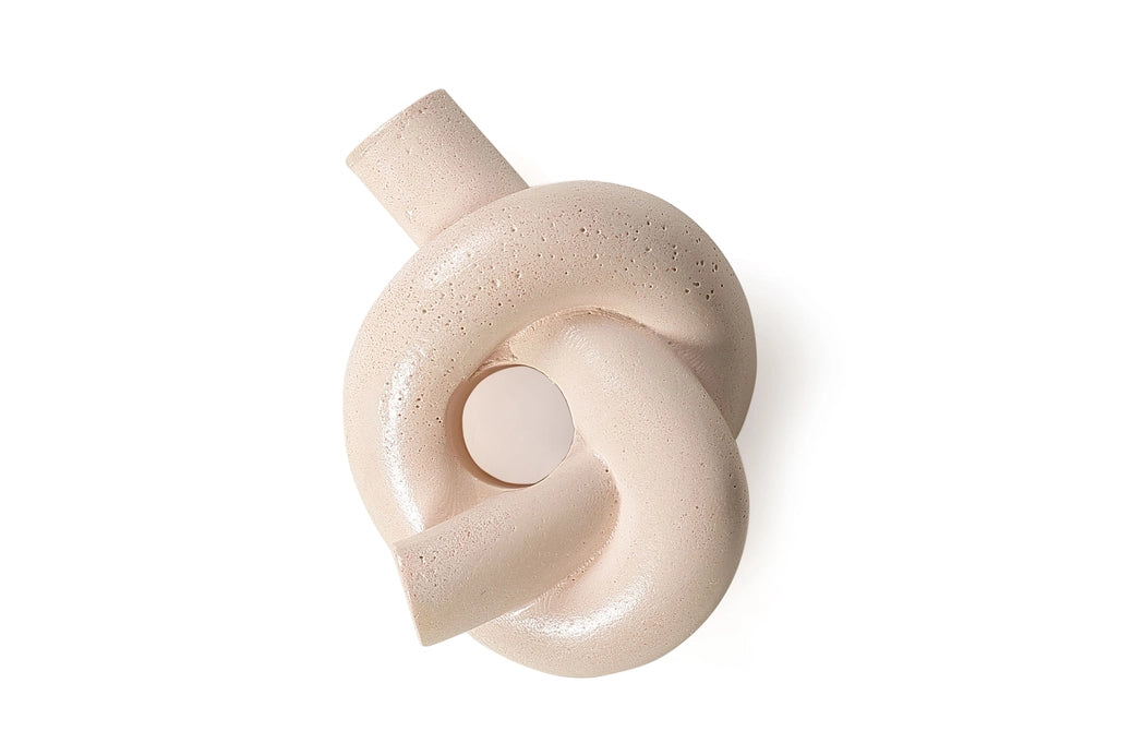 Aesthetic Style Knot Concrete Candle Holder - Blush