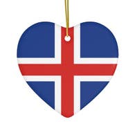 Heart Ornament - Icelandic Flag