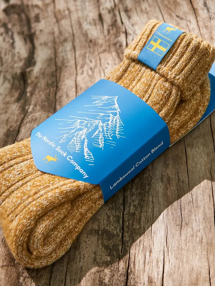 Swedish Lagom Socks - Warm Ochre - UK 3-5 | EU 35-38 | US 5.5-7.5 W