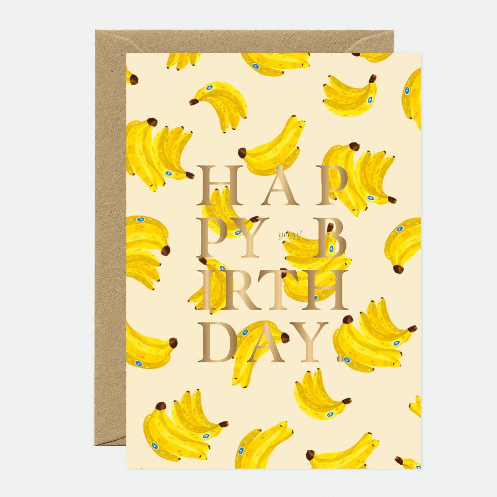 Greeting Cards - Gold Bananas Bday