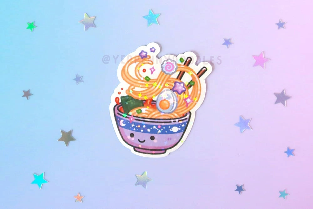 Space Ramen Holographic Sparkle Sticker
