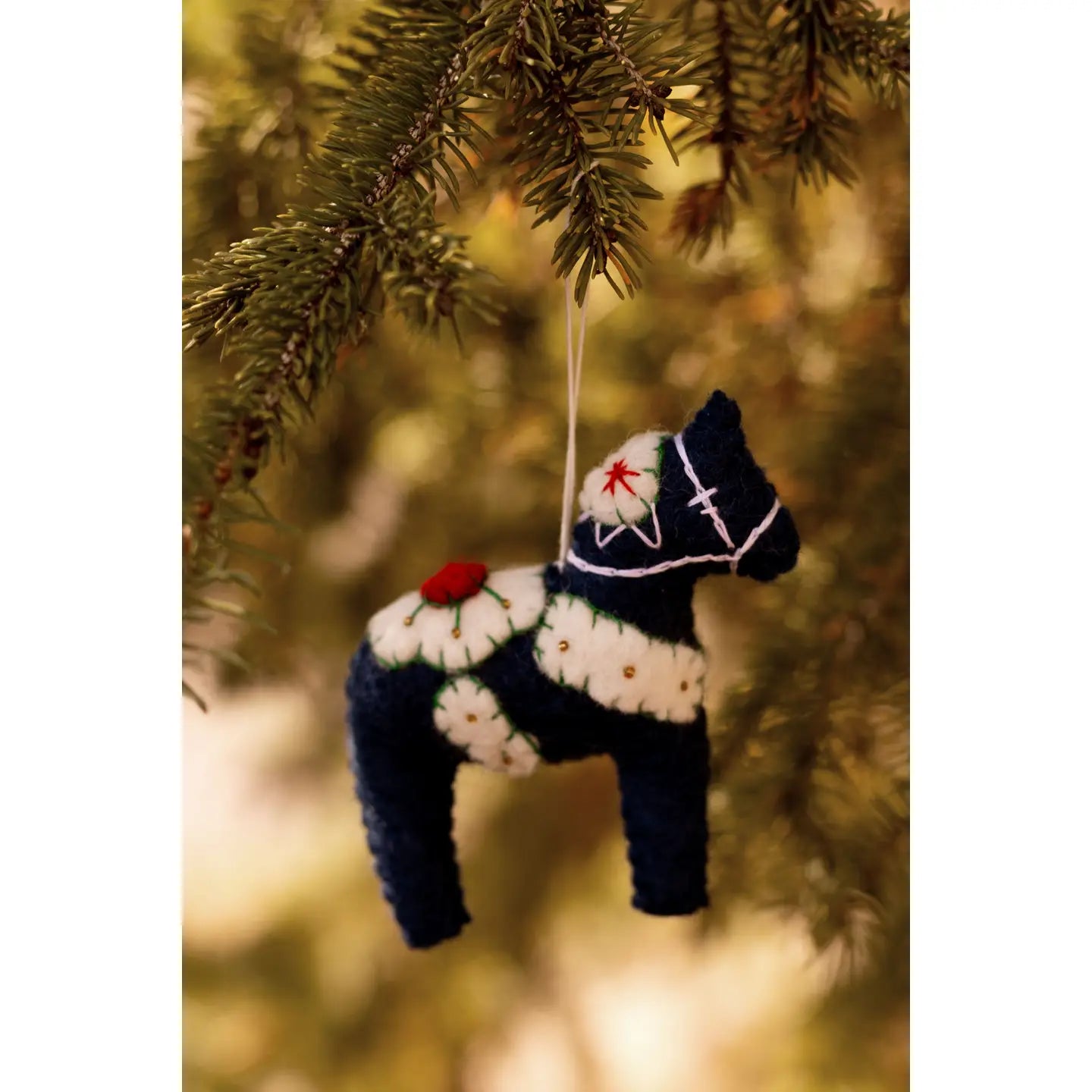 Felt Blue Dala Horse Ornament