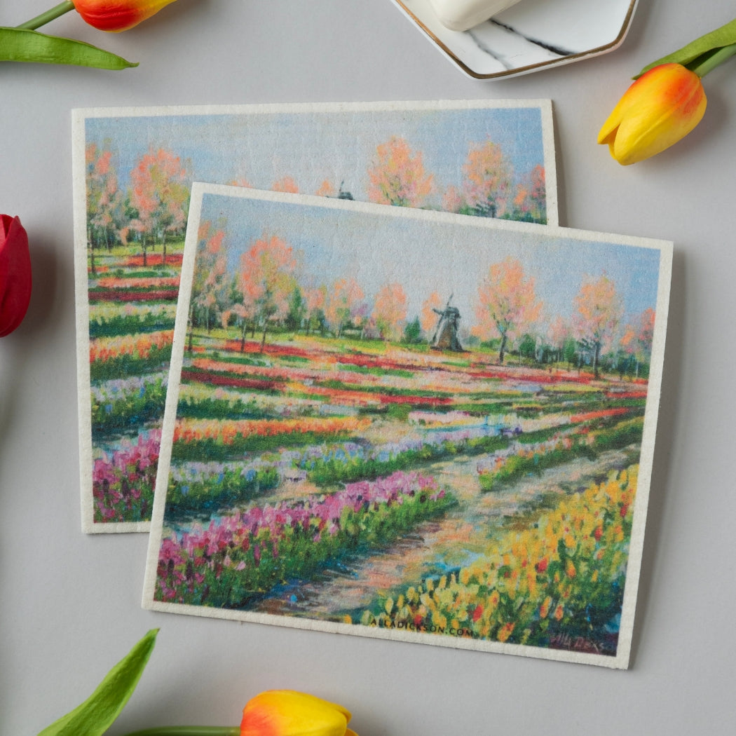 Swedish Dishcloth - Tulip Garden