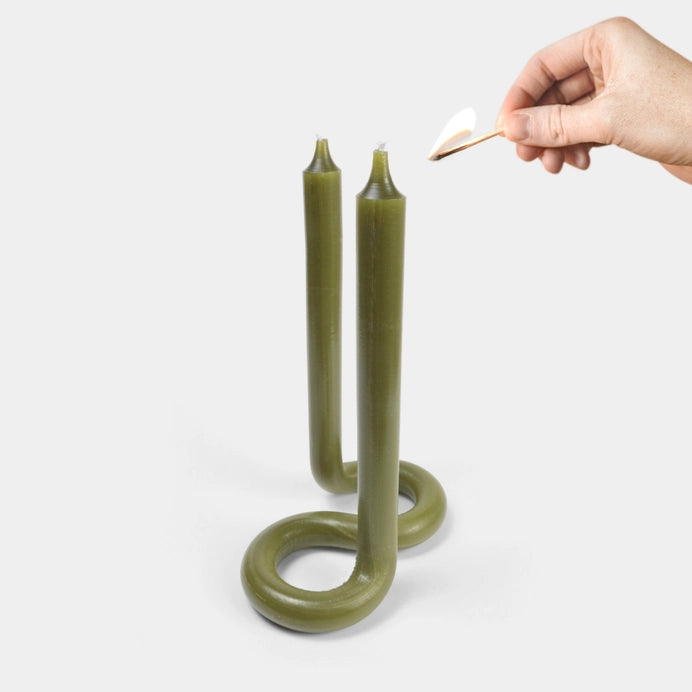 Twist Candle Sticks By Lex Pott - Olive