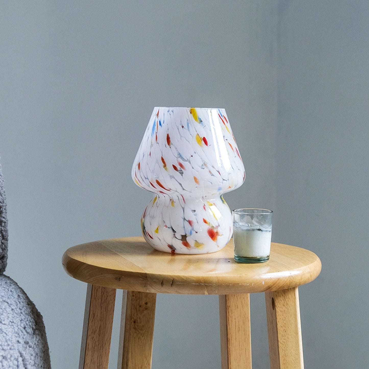 Mini Glass Mushroom Lamp - Confetti
