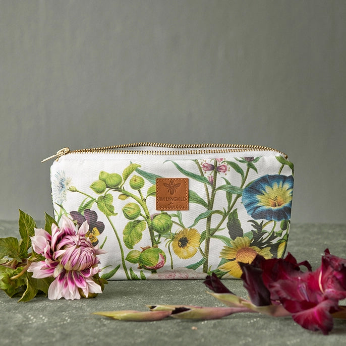 A Flower Garden Cosmetic Bag - Block Bottom