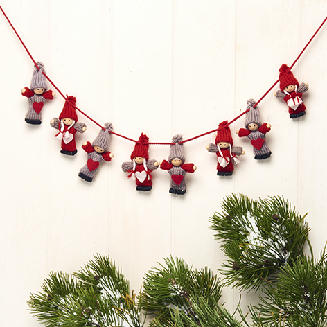 Red & Grey Felt Pixie Garland