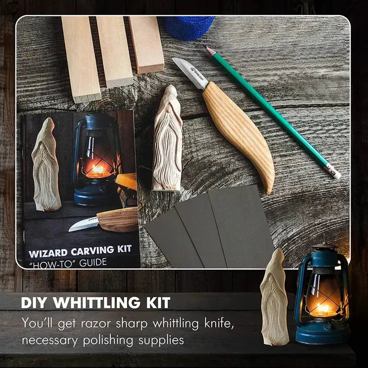 BeaverCraft DIY03 - Wizard Carving Kit - Complete Starter Whittling Kit