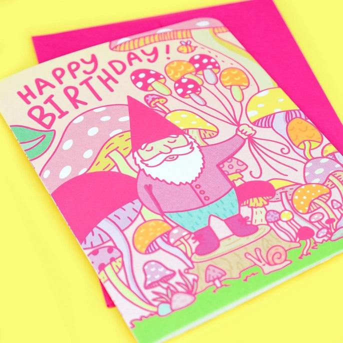Greeting Cards - Woodland Gnome Bday Card
