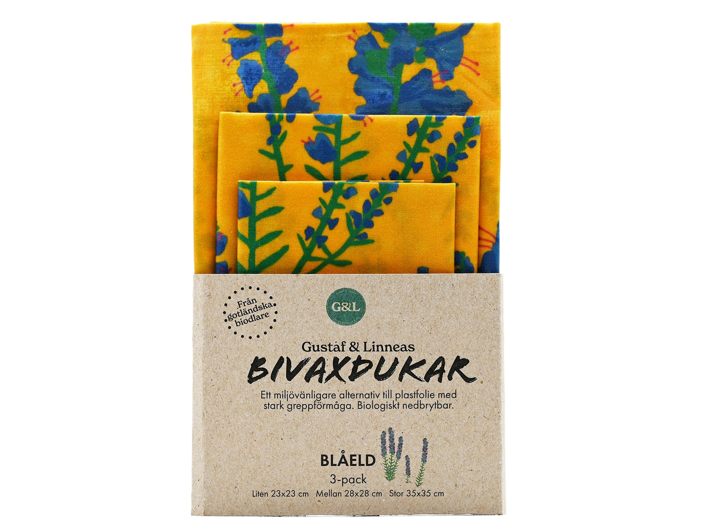 Beeswax Wrap Three-Pack - Blåeld